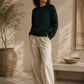 Cashmere Crewneck Pullover Unisex Side Zippers