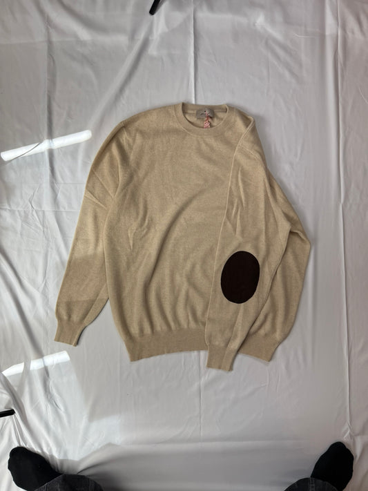 Cashmere Crewneck Pullover Herren Elbow Patches