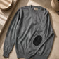 Cashmere Crewneck Pullover Herren Elbow Patches