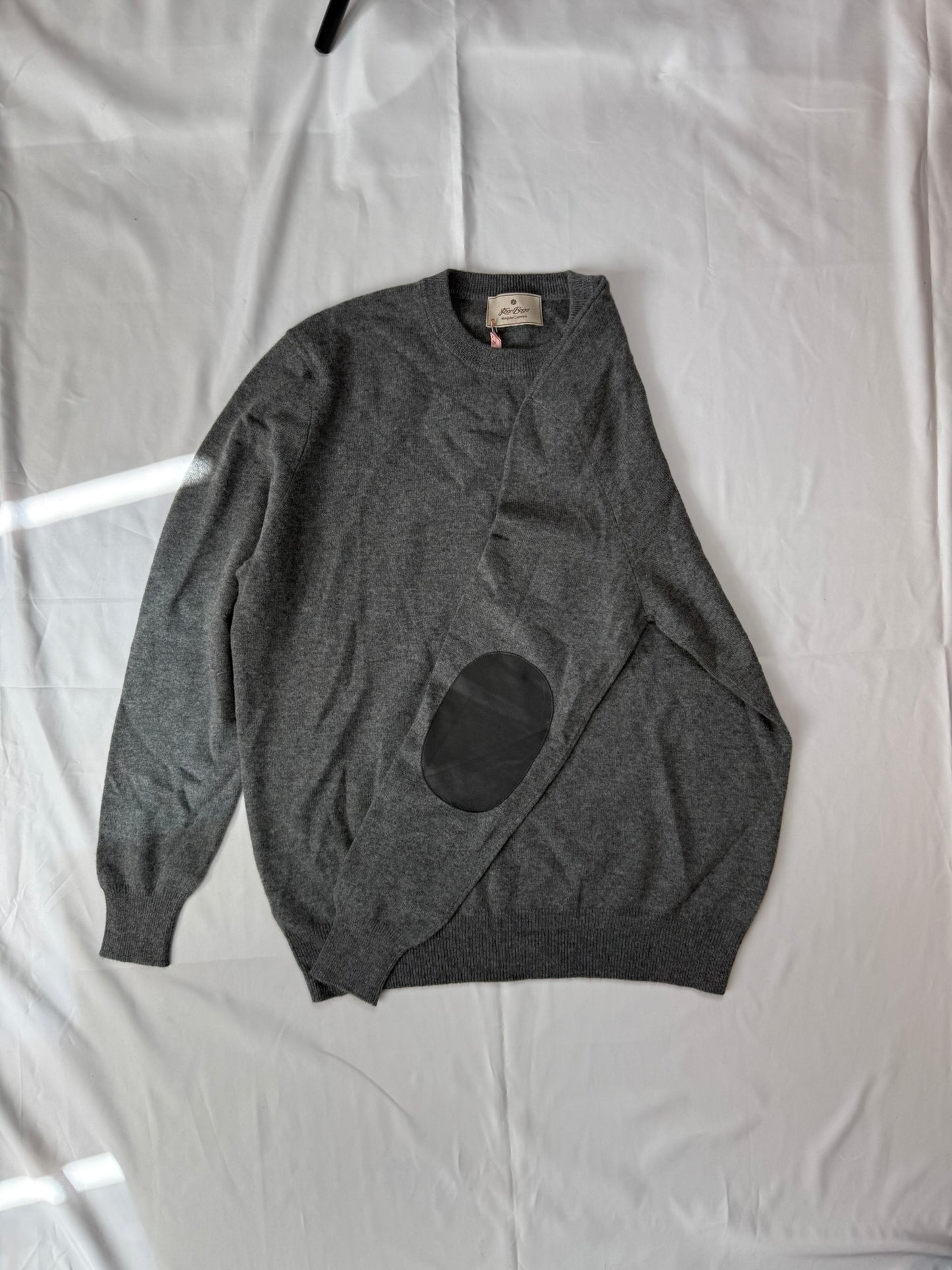 Cashmere Crewneck Pullover Herren Elbow Patches