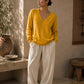Cashmere V-Neck Damen unten offen