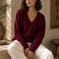 Cashmere V-Neck Damen unten offen