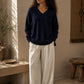 Cashmere V-Neck Damen unten offen