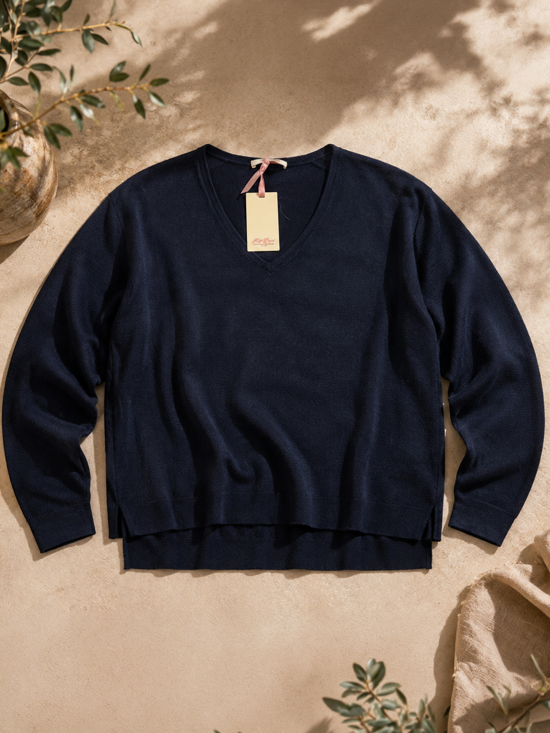 Cashmere V-Neck Damen unten offen