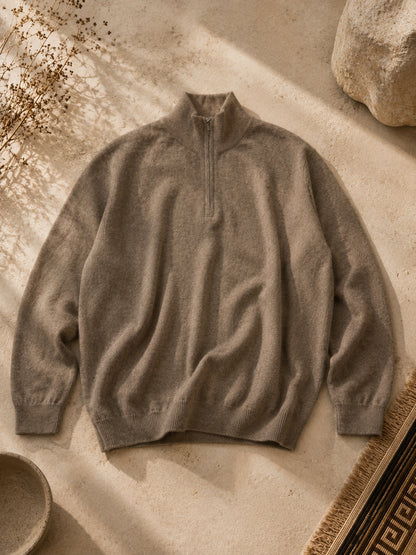 Cashmere Quarter Zip Herren Polo