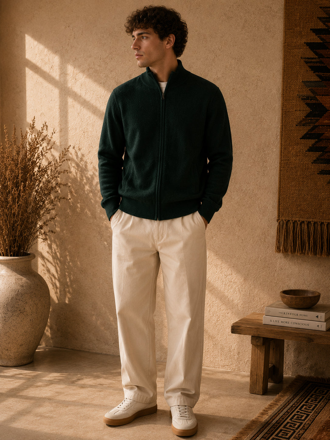 Cashmere Cardigan Zipper Herren