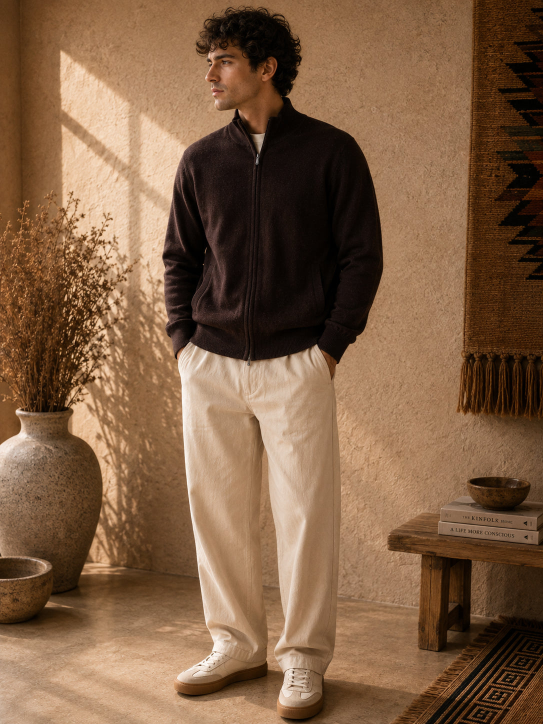 Cashmere Cardigan Zipper Herren