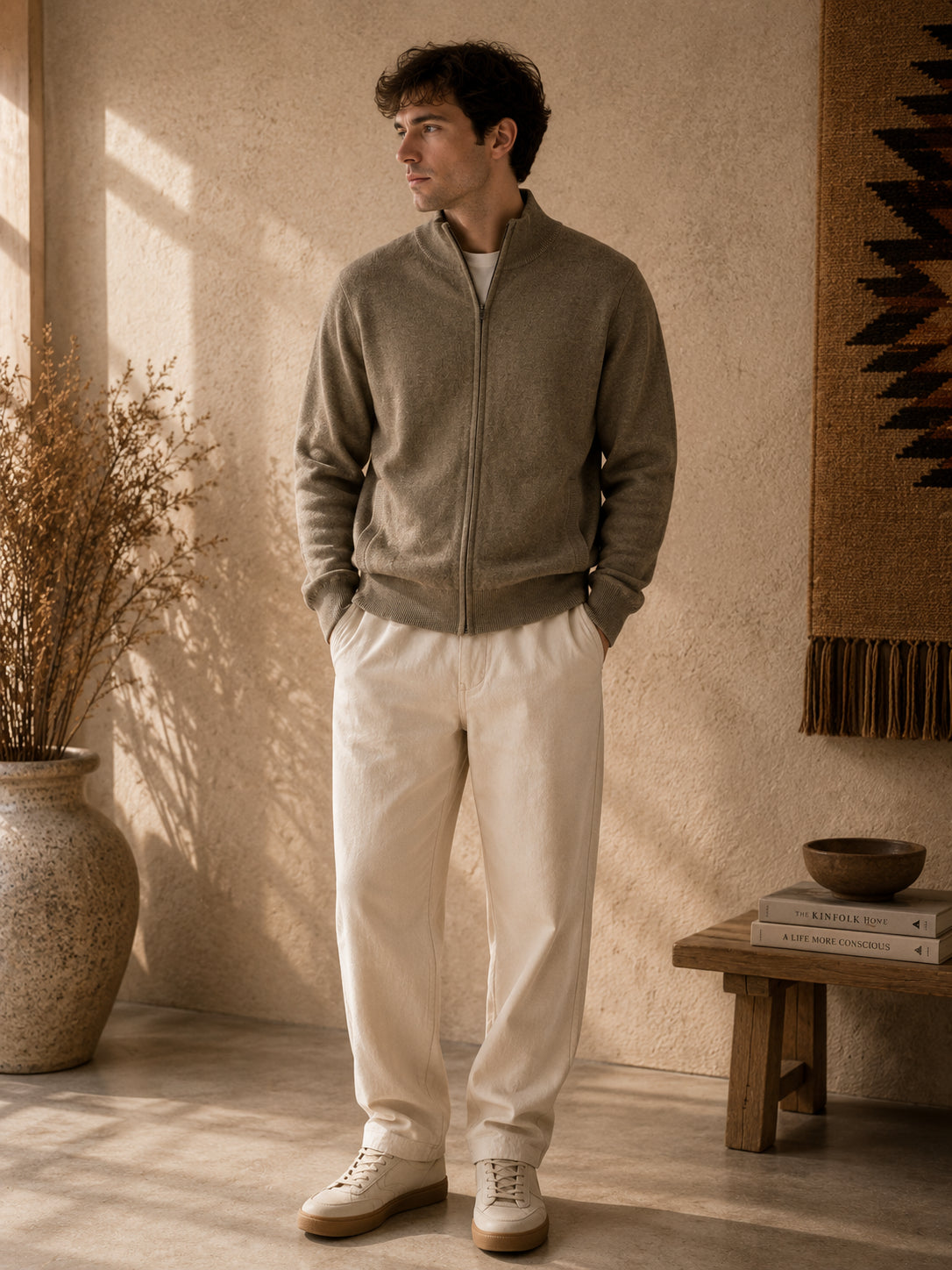 Cashmere Cardigan Zipper Herren