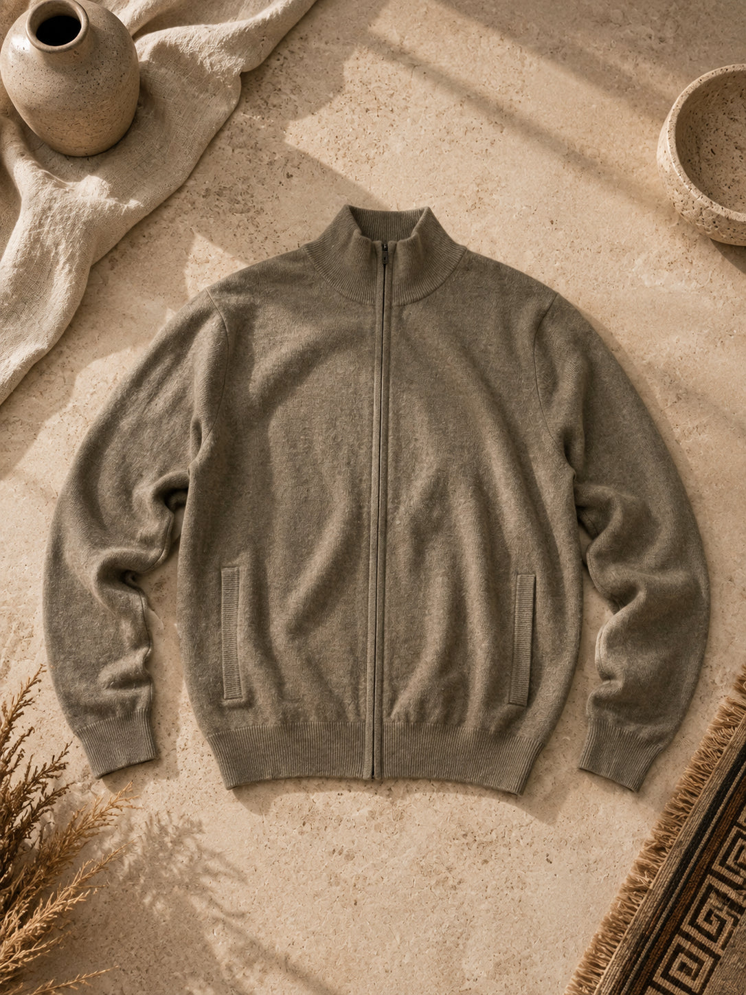 Cashmere Cardigan Zipper Herren