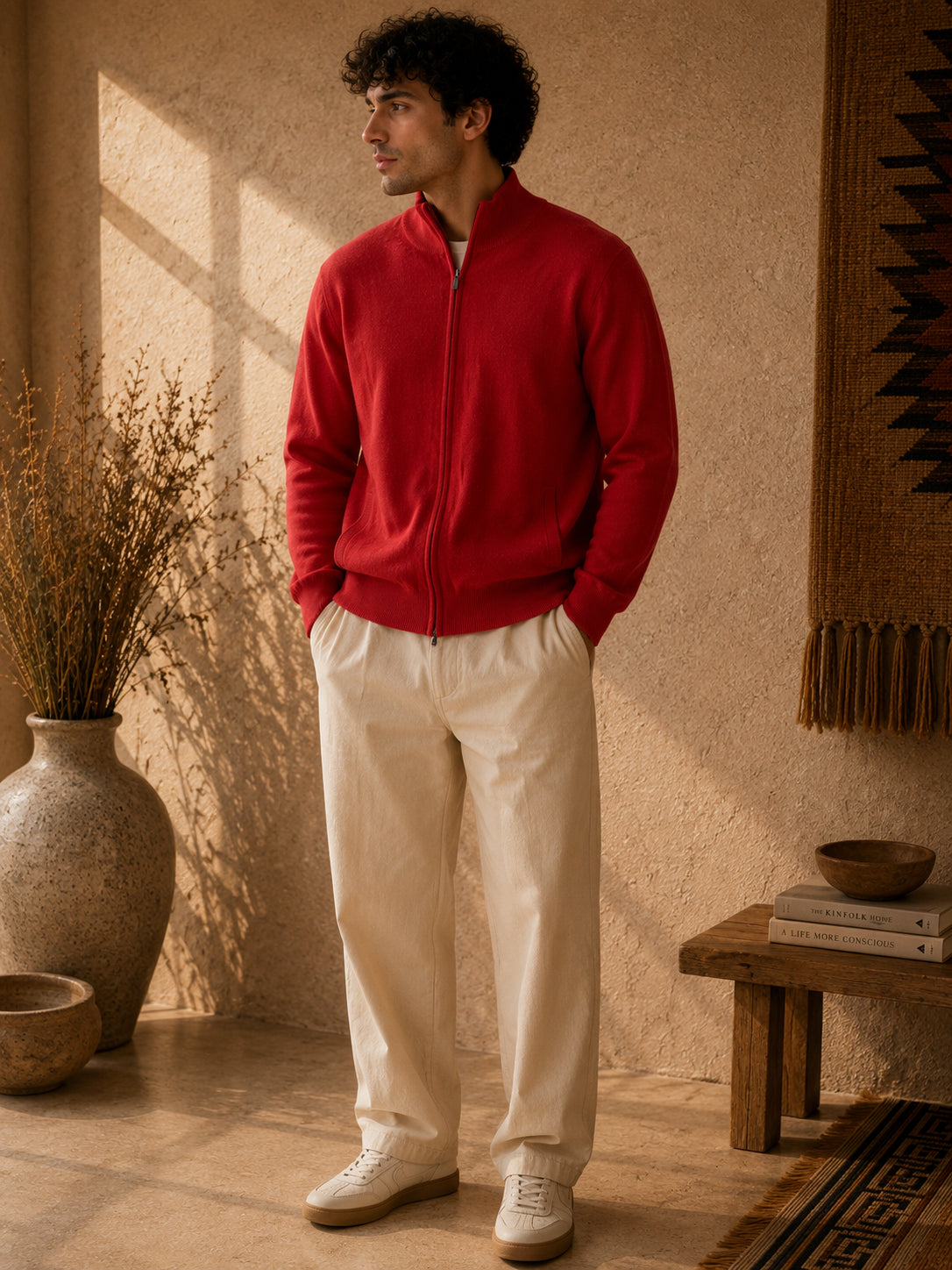 Cashmere Cardigan Zipper Herren