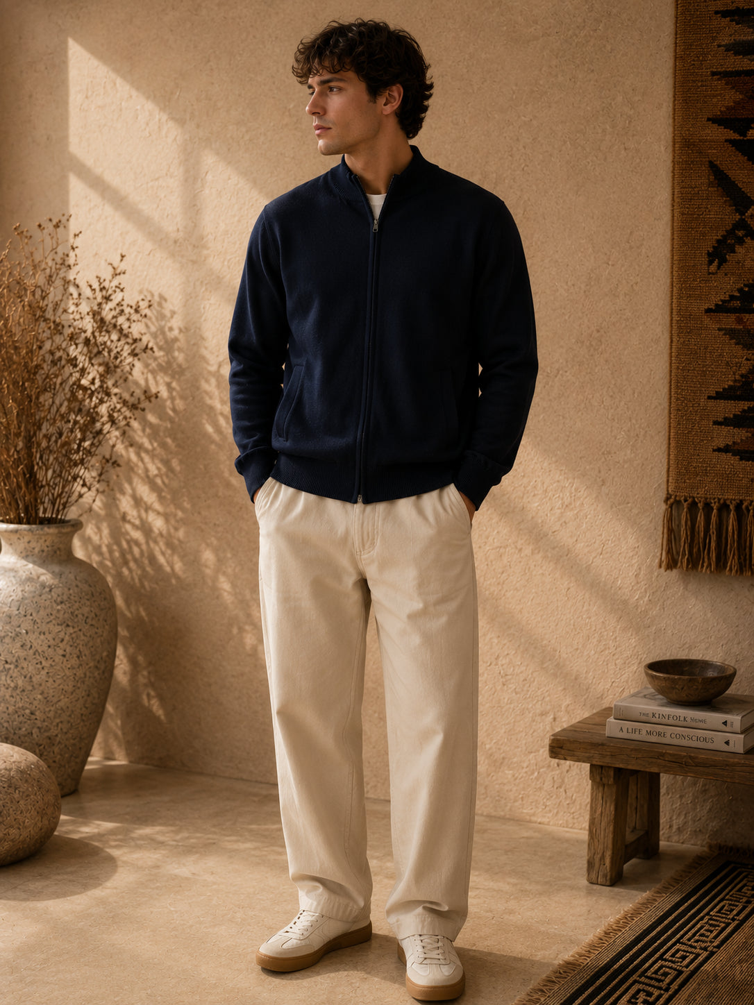 Cashmere Cardigan Zipper Herren