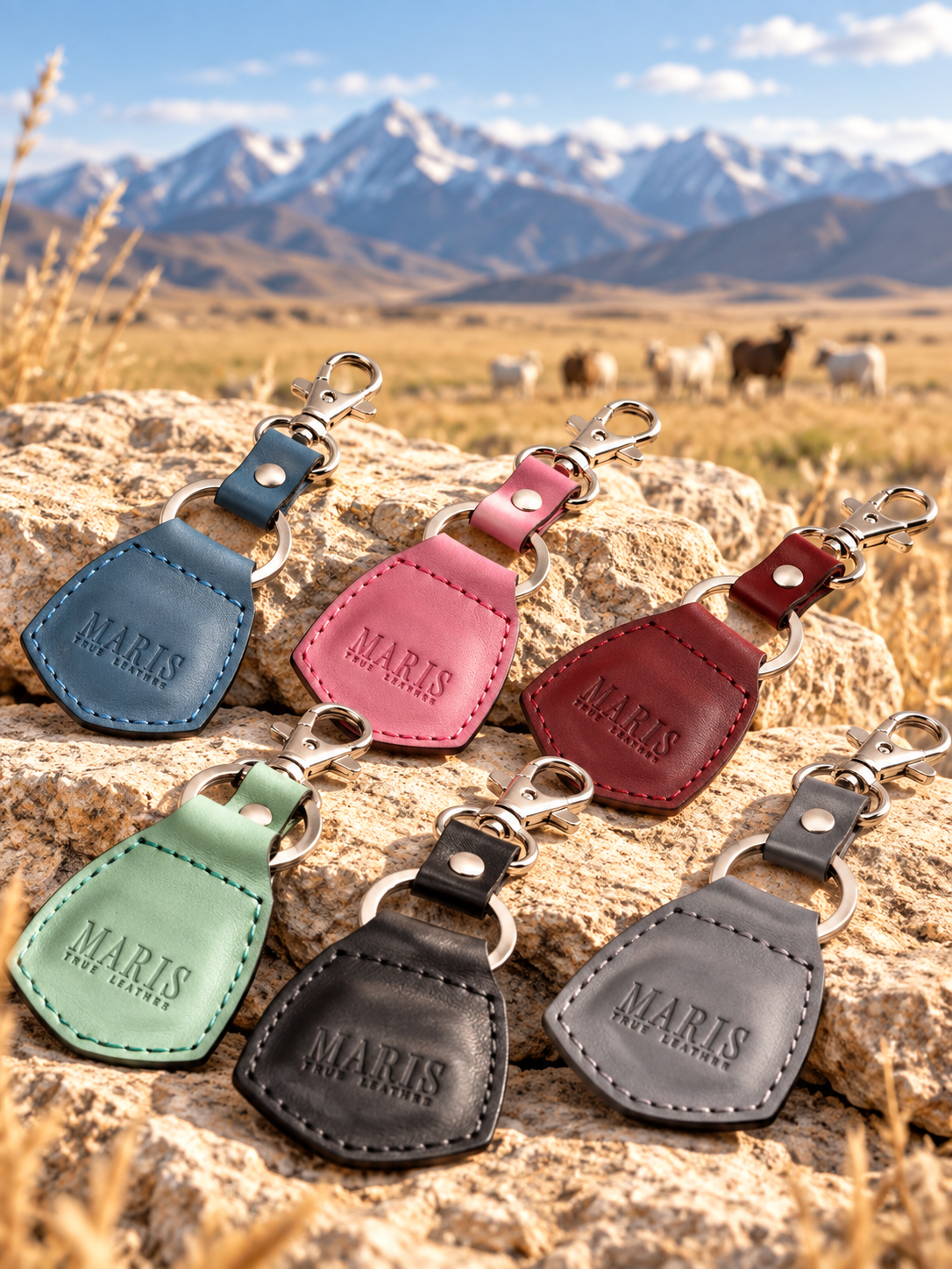 Genuine leather key fob